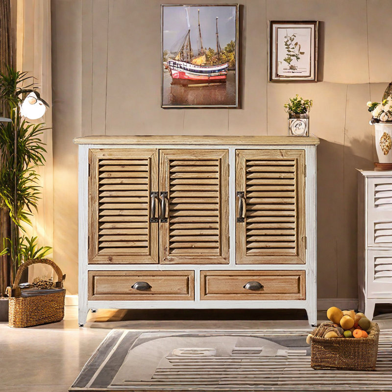 Armoire à chaussures rétro en bois style américain 12 paires
