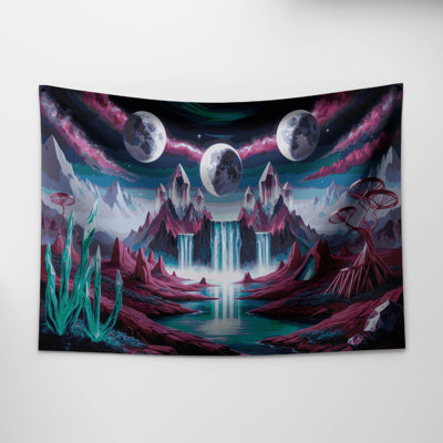 Space Alien planet landscapes Wall Tapestry