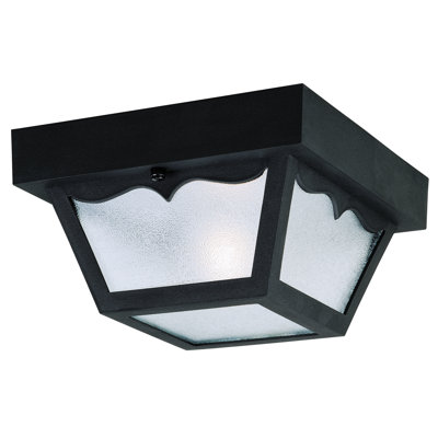 Luminaire d'extérieur encastré à une lumière, finition noire sur polypropylène, panneaux de verre givré