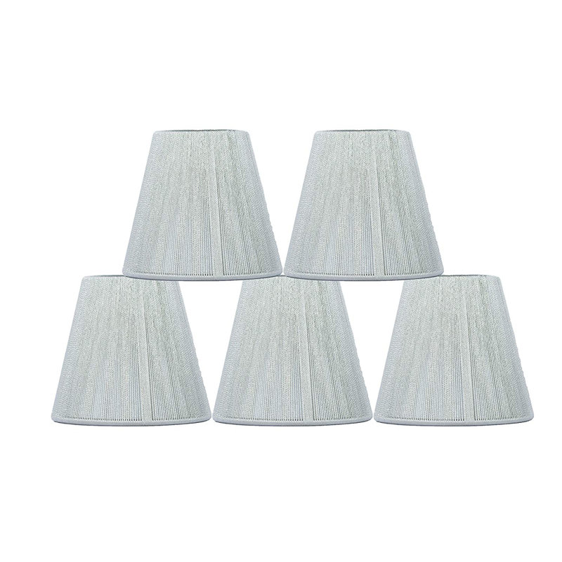Abat-jour à culot candélabre en coton empire H 4,5 po x l 5 po (à clips), gris