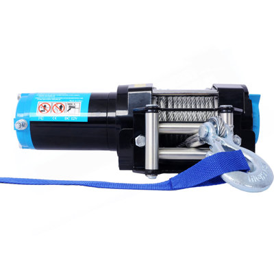 ATV/UTV Winch- 12 V 3500LBS Electric Winch With Steel Cable, Wire And Wireless Remote Control, Roller Fairlead