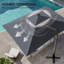 Parasol extérieur rectangulaire en porte-à-faux à DEL 153 po x 116 po, base lestée inclus-795541384