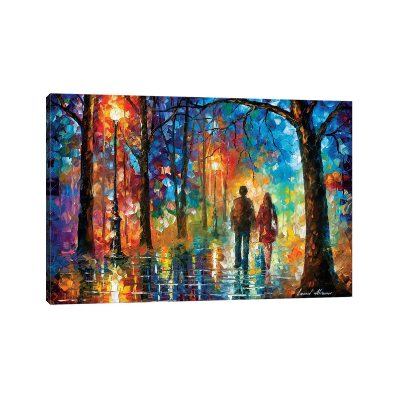 «Love in the air» par Leonid Afremov - reproduction d'art, Pas de tapis, H 18 po x l 26 po x P 1,5 po, Toile tendue