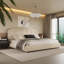 Lit plateforme tapissier avec tête de lit Boucle, base de lit Cloud, coins arrondis doux-558553782-558553786