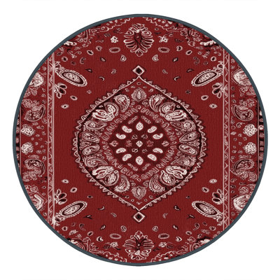 Washable Bandana Prints Farm Area Rug