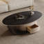 Table basse moderne minimaliste ovale en bois massif-103550148