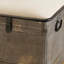 Banc de rangement Cole en métal galvanisé gris avec dessus en toile de jute crème et loquets noirs	-1535491552