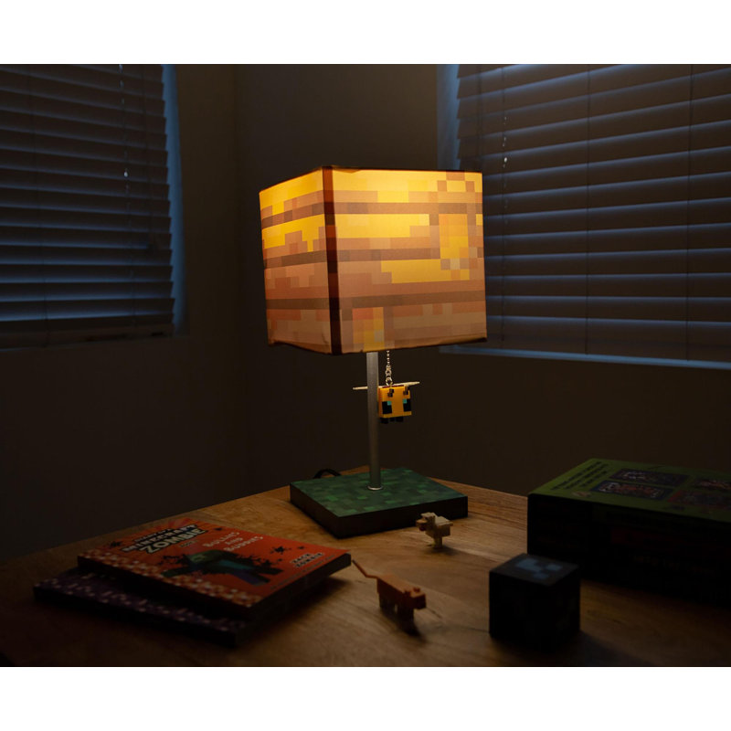 Minecraft Yellow Bee Nest Block Desk Lamp with 3D Bee Puller Croner