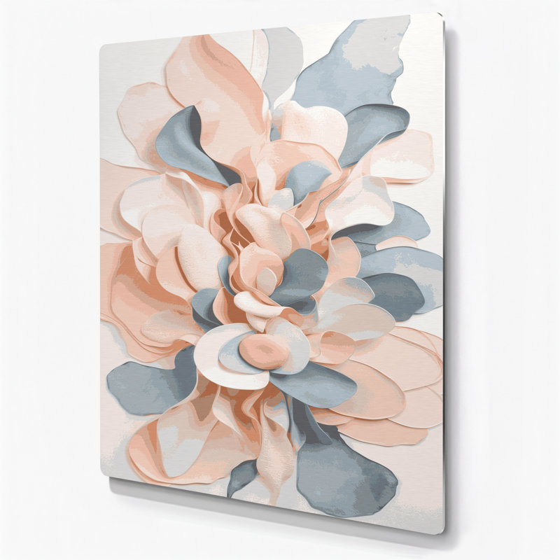 Abstrait aquarelle 33, art mural en métal beige