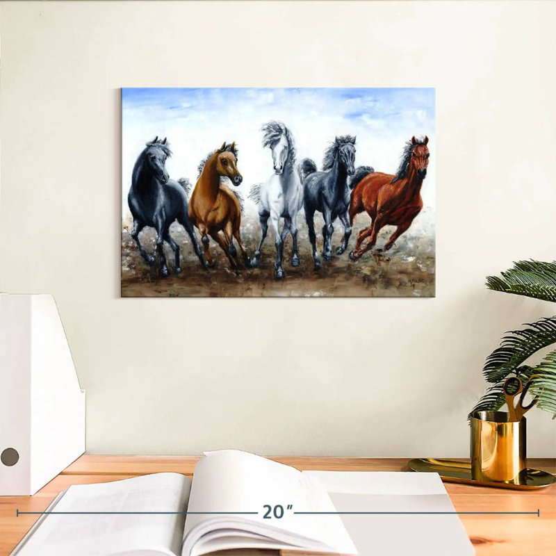 Brampt Wild Arabians, 8" H x 12" W