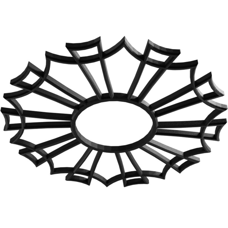 Médaillon de plafond 34 po x 34 po x P 12 po x P 1 po Augustus, H 38 po x l 38 po x P 1 po, Noir