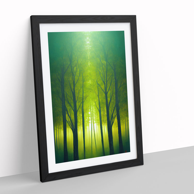 Heavenly Forest - Single Picture Frame Print, Black, 64cm H x 46cm W x 2cm D