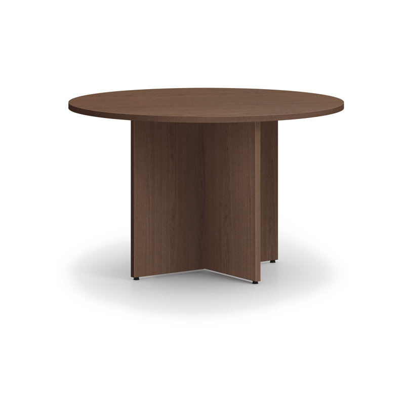 Table de réunion circulaire Mod, Noyer sépia, H 29 po x L 48 po x l 48 po