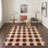 Basketweave Modern Machine Washable Beige / Yellow / Red Indoor Area Rug with Non-Slip Backing-128992515