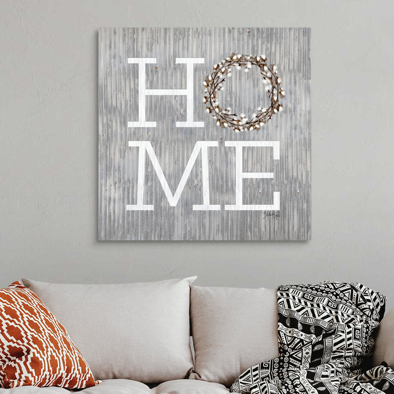 "Home" par Marla Rae, reproduction d’art textuel sur toile, H 36 po x l 36 po x P 1,25 po, Toile tendue