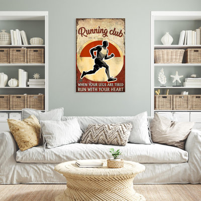 «Run Club» - 1 pièce, impression sur toile tendue sur toile tendue