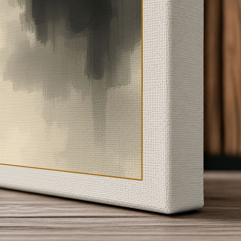 Bamboo in Mist Japandi - Wrapped Canvas, 36x24 - 91.4 x 61.0 cm, Cream Border