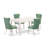 5 Piece Dining Room Set Includes a Rectangle Modern Dining Table and 4 Polyester Fabric Upholstered Parson Chairs, linen white-554851141-554851164