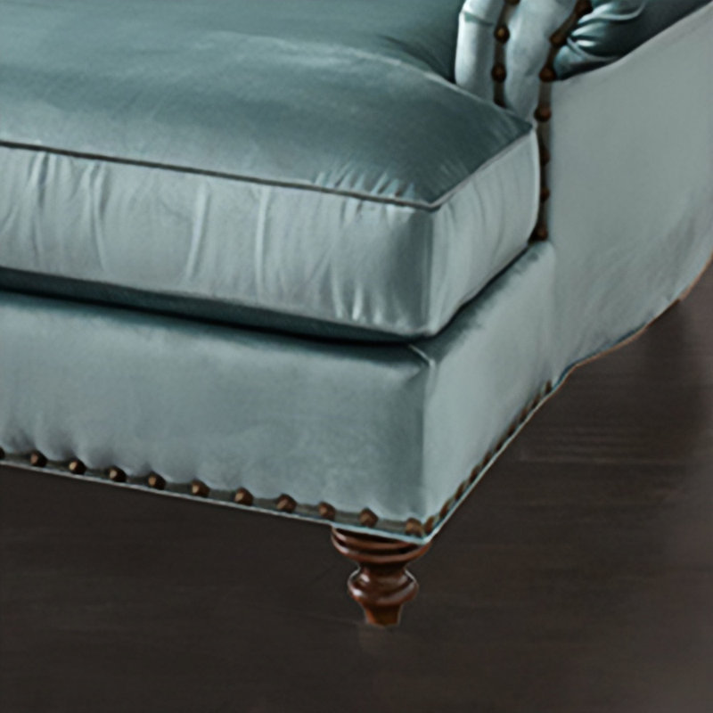 Chaise longue en flanelle élégante et décontractée, Bleu lac