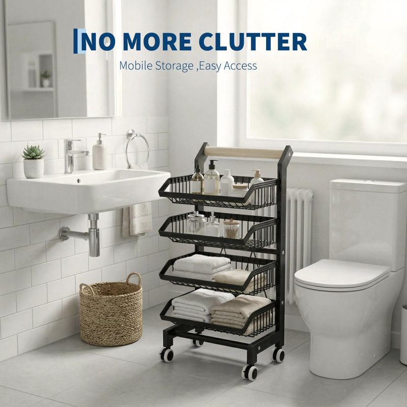 42cm W Metal Storage Rack, 69cm H x 42cm W x 32cm D