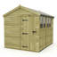 Total Sheds 8ft x 10ft Apex Garden Shed - Single Door - With Windows - Pressure Treated Timber - UK Manufactured
