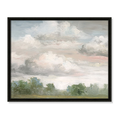 Pastel Morning Sky Framed On Canvas by Nan Print