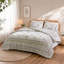 Ensemble de literie pour grand lit double, édredon réversible en mélange de coton à motif floral