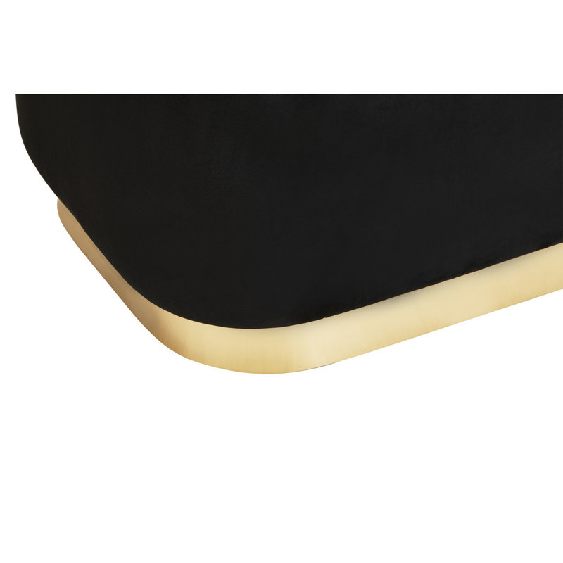 Anaelle Velvet Upholstered Bench, Black