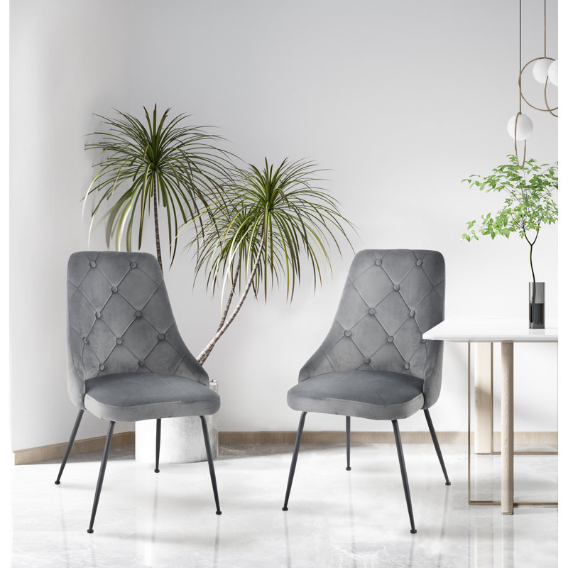 Chaise d'appoint, velours jaune avec pieds noirs, gris, Noir