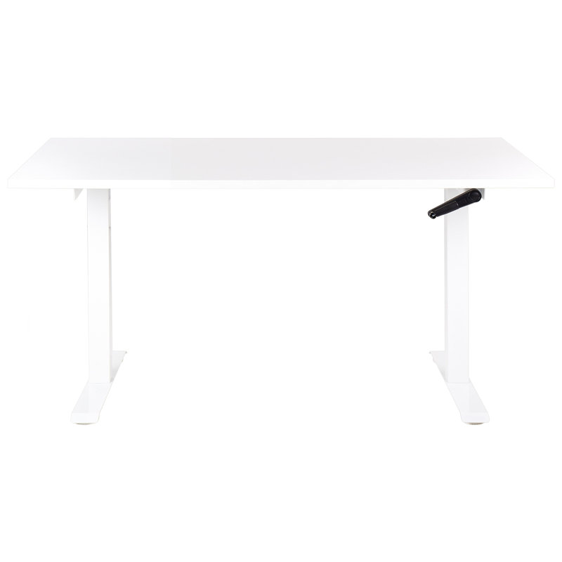 Nateasha Adjustable Metal Base Standing Desk, White, White, 119cm H x 160cm W x 72cm D
