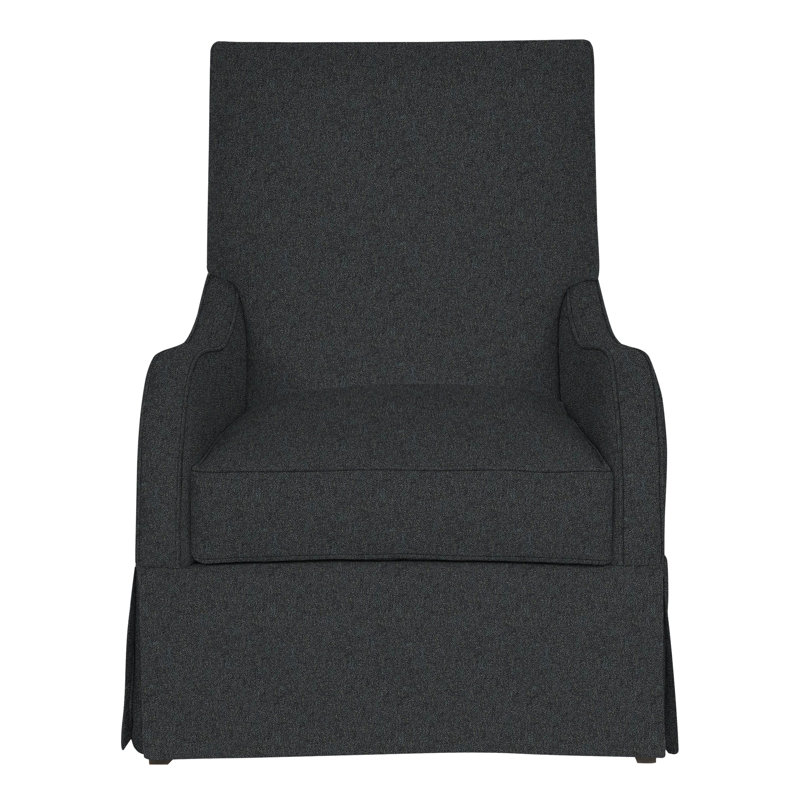 Zoe Swivel Slipcovered Armchair, Ian Lagoon