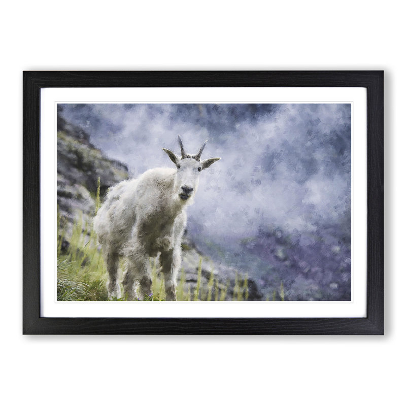 Mountain Goat Vol.2 - Framed Print, 48cm H x 65cm W x 2cm D, Black Framed