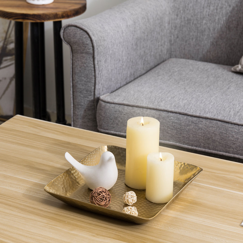 Square Gold Metal Perfume Tray
