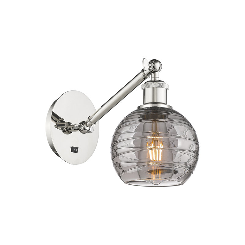 Applique murale en acier Allare, Nickel poli