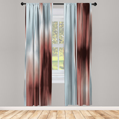 Microfiber Floral Semi-Sheer Rod Pocket Curtain Panels