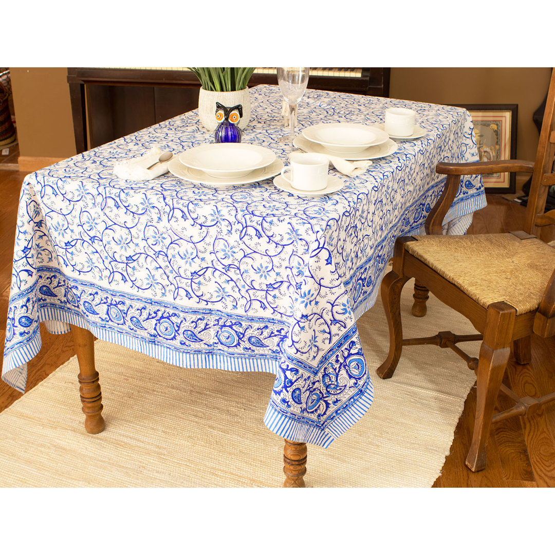 Rajasthan Floral 100% Cotton Square Tablecloth Winston Porter