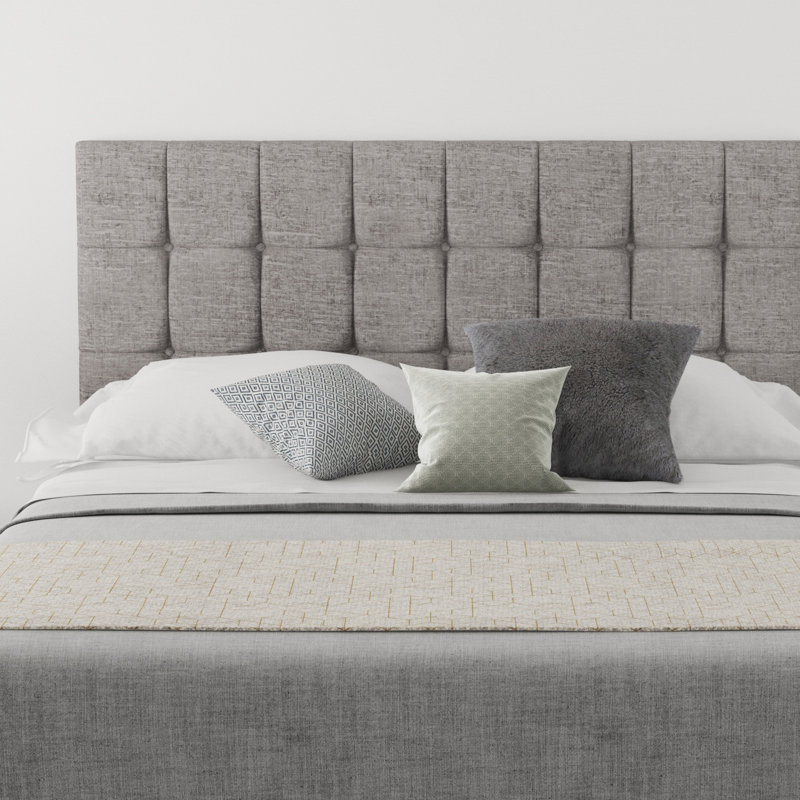Wellington Upholstered Headboard, Single (3'), Velour Silver