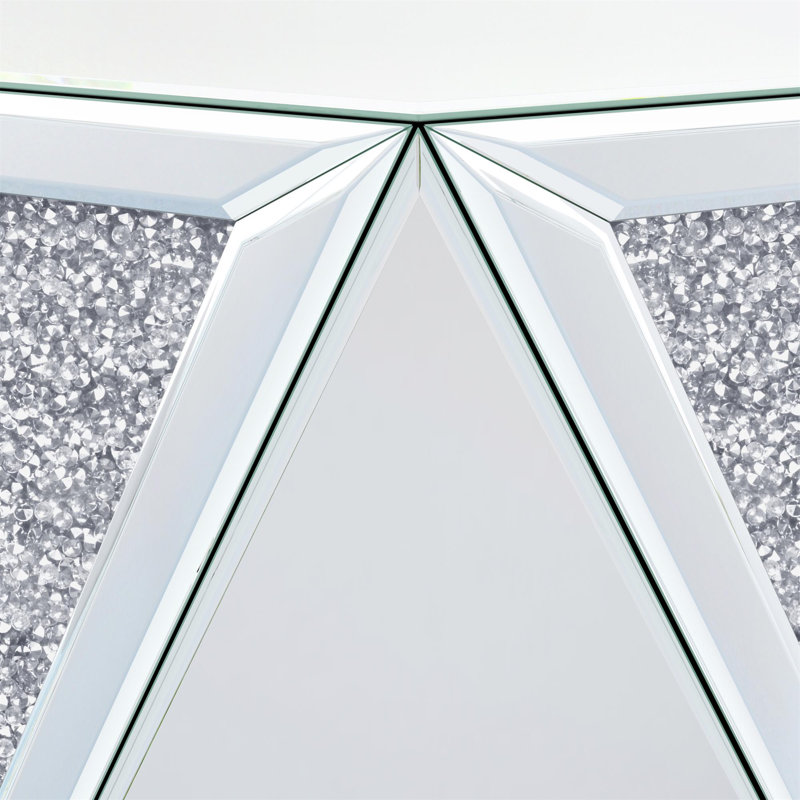 Table basse miroir à prisme de cristal