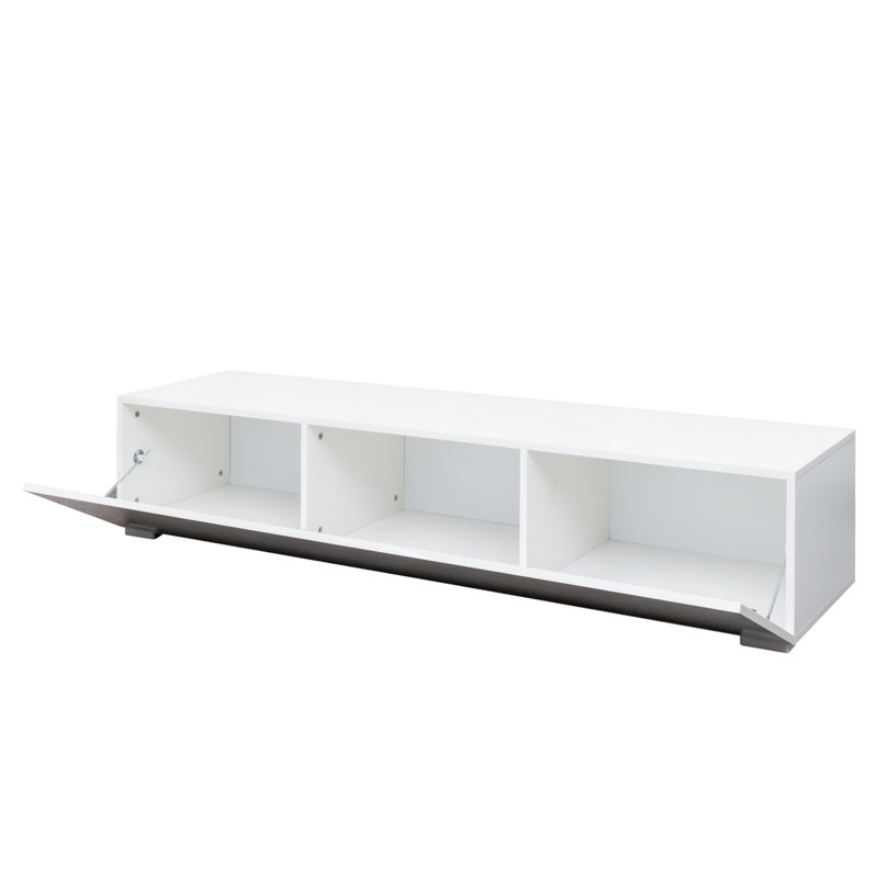 Meuble télé blanc avec rangement généreux - idéal pour le salon