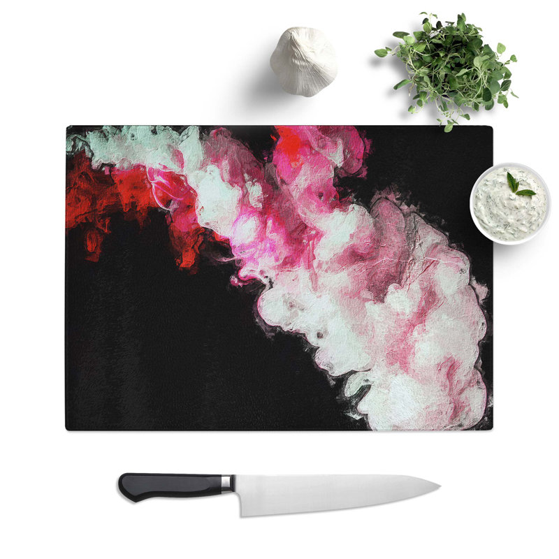 Glass Liquid Bloom in Abstract Chopping Board, 39 cm W x 28.5 cm L