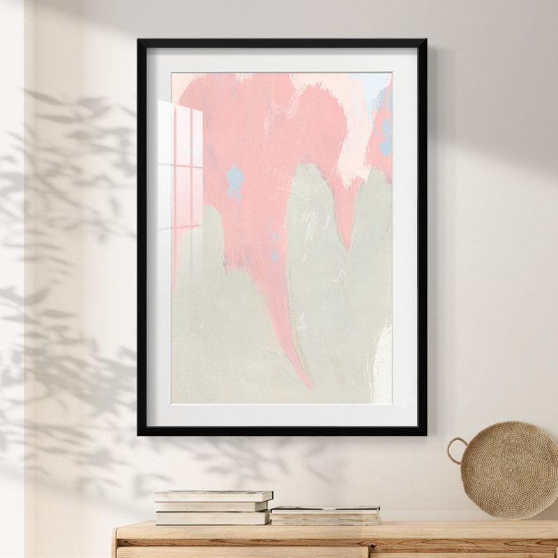Blush Abstract IV - impression encadrée, H 28,5 po x l 20,5 po, Noir