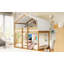 Lit simple superposé en bois avec tente-1001022683
