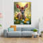Art mural en verre fauve sur fond fleur fauve-632462902