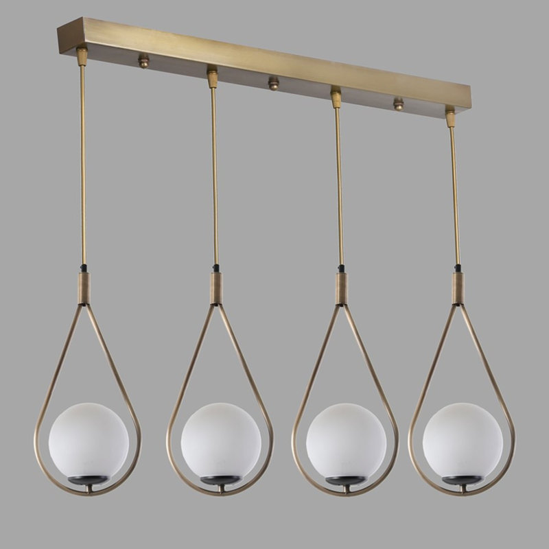 Baret 4 - Light Kitchen Island Pendant, White, Gold
