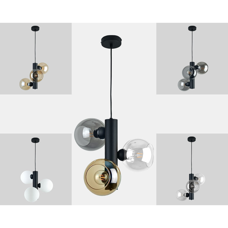 Anttwan 3 - Light Chandelier, Smoky/Honey/Clear
