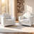 32.7" Wide Upholstered Swivel Accent Armchair With Sloped Arms-153768304