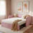 Velvet Upholstered Daybed With Pop Up Trundle And Nail Head Decoration-1394585733