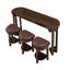 Ensemble de table de bar 4 pièces avec 3 tabourets de bar rembourrés en polyuréthane, table de petit-déjeuner avec 3 tabourets rembourrés, ensemble de table de salle à manger à hauteur de comptoir en bois massif pour le salon, la salle à manger.  Espresso-117097153