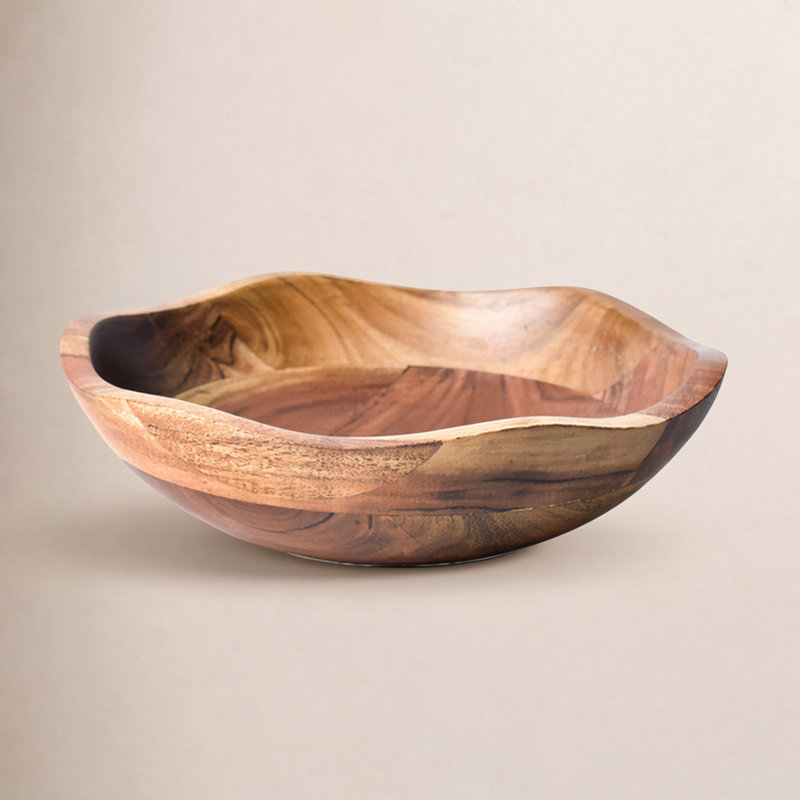 Coton Colors By Laura Johnson Wood Serving Bowl, 3" H x 9.75" W x 9.75" D