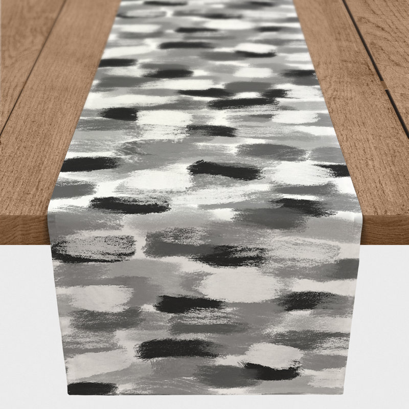 Colier Rectangle Polyester Table Runner, 72" x 16", Black